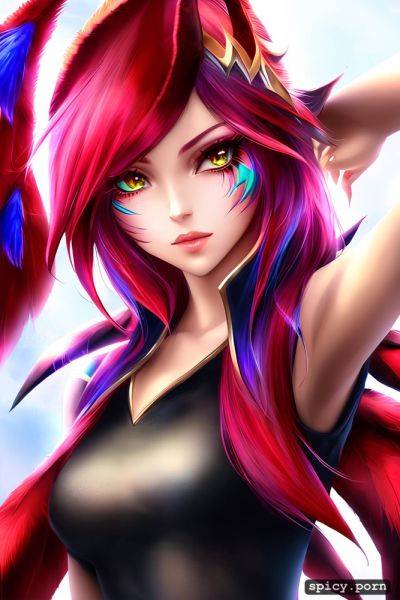 Cute face, xayah league of legends, wears same clothes as xayah from league of legends - spicy.porn on pornsimulated.com