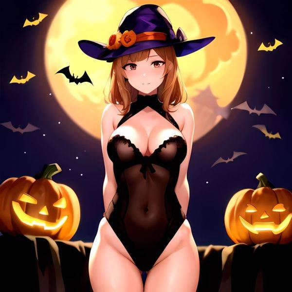 1girl Solo Sexy Outfit Halloween Pumpkins Standing Arms Behind Back, 3995363059 - AIHentai - aihentai.co on pornsimulated.com