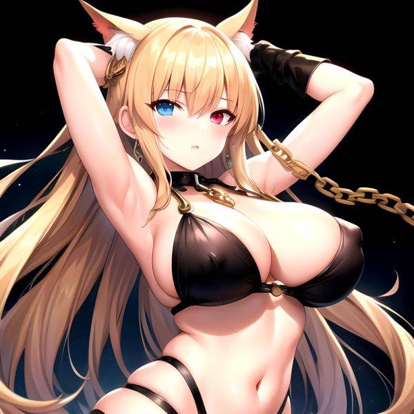 1girl Absurdres Armpits Arms Up Barghest Fate Barghest Second Ascension Fate Blonde Hair Blue Eyes Blush Breasts Chain Chained C, 2873261215 - AIHentai - aihentai.co on pornsimulated.com