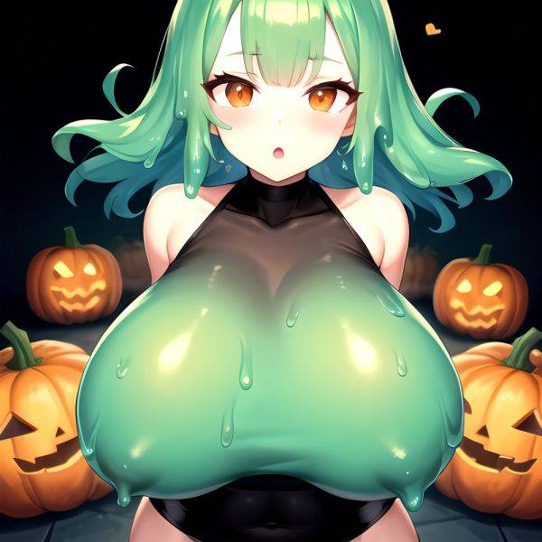 Orange Slime Messy Slime Big Boobs Pov Pumpkins Orange And Black Standing Up Facing The Viewer Arms Behind Back, 1093640724 - AIHentai - aihentai.co on pornsimulated.com