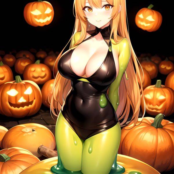 Orange Slime Messy Slime Big Boobs Pov Pumpkins Orange And Black Standing Up Facing The Viewer Arms Behind Back, 340236359 - AIHentai - aihentai.co on pornsimulated.com