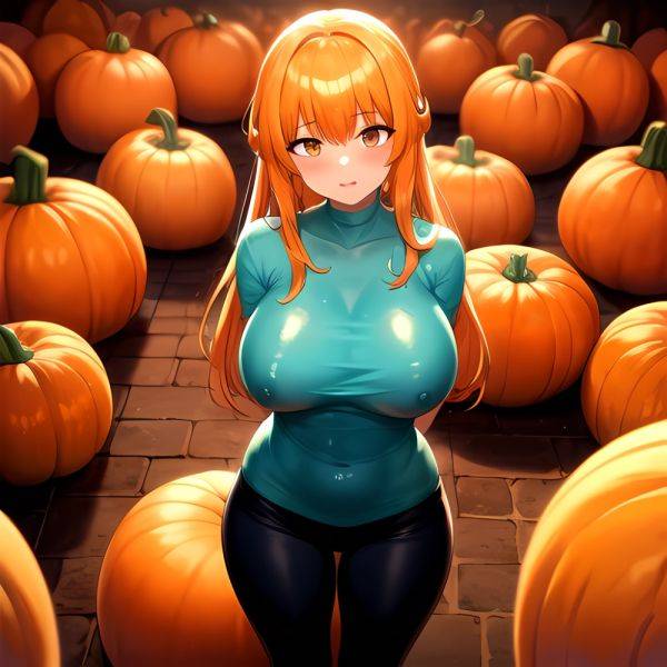 Orange Slime Messy Slime Big Boobs Pov Pumpkins Orange And Black Standing Up Facing The Viewer Arms Behind Back, 536658964 - AIHentai - aihentai.co on pornsimulated.com