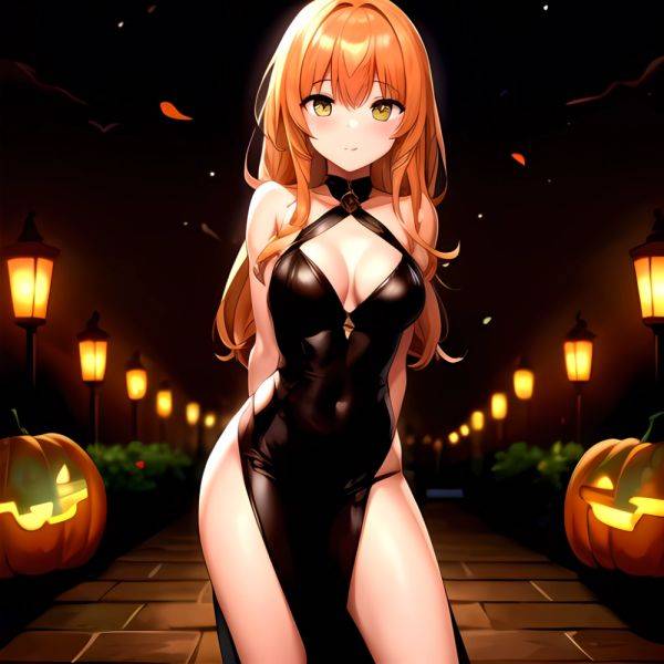 1girl Solo Sexy Outfit Halloween Pumpkins Standing Arms Behind Back, 3076671175 - AIHentai - aihentai.co on pornsimulated.com