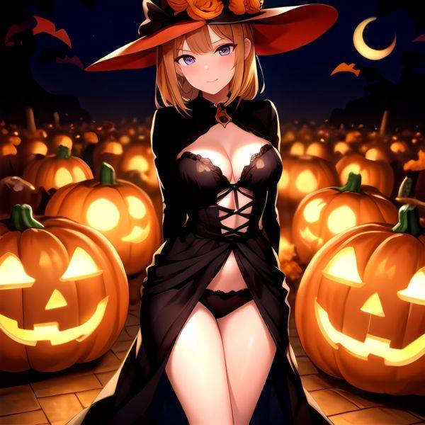 1girl Solo Sexy Outfit Halloween Pumpkins Standing Arms Behind Back, 2371899413 - AIHentai - aihentai.co on pornsimulated.com