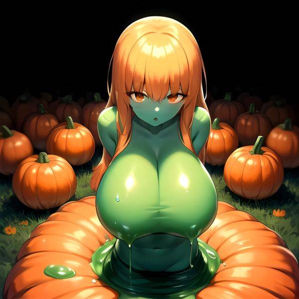 Orange Slime Messy Slime Big Boobs Pov Pumpkins Orange And Black Standing Up Facing The Viewer Arms Behind Back, 3769774344 - AIHentai - aihentai.co on pornsimulated.com