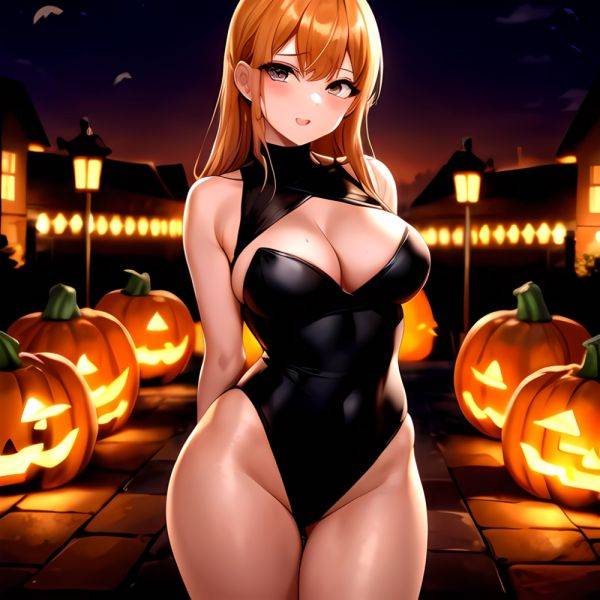 1girl Solo Sexy Outfit Halloween Pumpkins Standing Arms Behind Back, 2868844895 - AIHentai - aihentai.co on pornsimulated.com