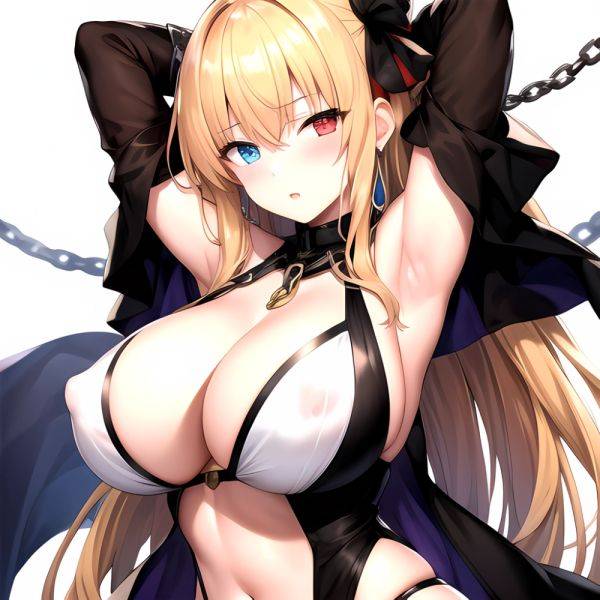 1girl Absurdres Armpits Arms Up Arms Behind Head Barghest Fate Barghest Second Ascension Fate Blonde Hair Blue Eyes Blush Breast, 3323484513 - AIHentai - aihentai.co on pornsimulated.com