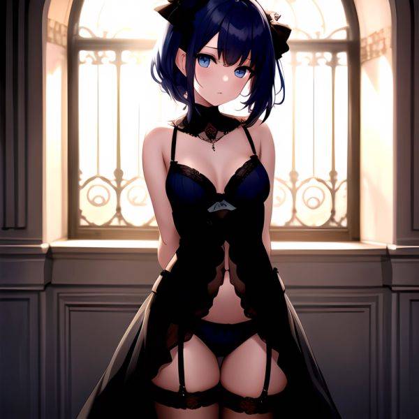 1girl Solo Gothic Emo Lingerie Arms Behind Back Facing The Viewer Blue Eyes, 3918522827 - AIHentai - aihentai.co on pornsimulated.com