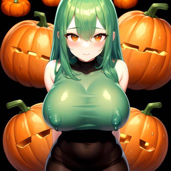 Orange Slime Messy Slime Big Boobs Pov Pumpkins Orange And Black Standing Up Facing The Viewer Arms Behind Back, 1927016216 - AIHentai - aihentai.co on pornsimulated.com