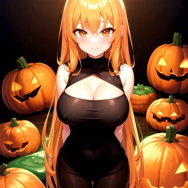 Orange Slime Messy Slime Big Boobs Pov Pumpkins Orange And Black Standing Up Facing The Viewer Arms Behind Back, 4258353137 - AIHentai - aihentai.co on pornsimulated.com