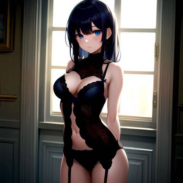 1girl Solo Gothic Emo Lingerie Arms Behind Back Facing The Viewer Blue Eyes, 3630047974 - AIHentai - aihentai.co on pornsimulated.com