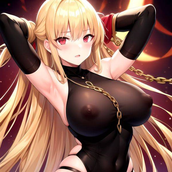1girl Absurdres Armpits Arms Up Arms Behind Head Barghest Fate Barghest Second Ascension Fate Blonde Hair Blush Breasts Chain Ch, 2305554228 - AIHentai - aihentai.co on pornsimulated.com