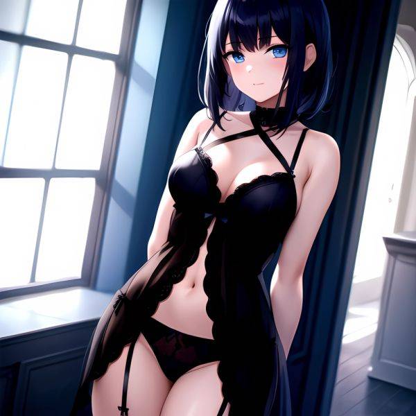 1girl Solo Gothic Emo Lingerie Arms Behind Back Facing The Viewer Blue Eyes, 2882825022 - AIHentai - aihentai.co on pornsimulated.com