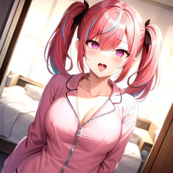 Han Juri 1girl Blush Breasts Breasts Apart Collarbone Hair Over One Eye Large Breasts Long Sleeves Multicolored Hair Navel Nippl, 1136756468 - AIHentai - aihentai.co on pornsimulated.com