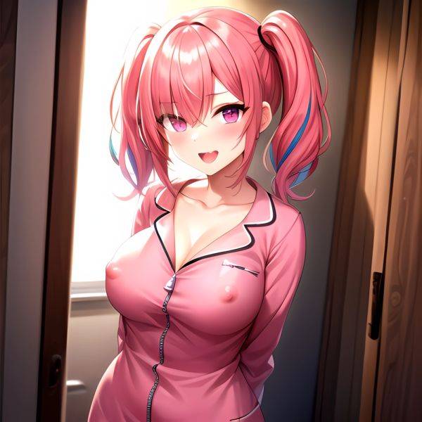 Han Juri 1girl Blush Breasts Breasts Apart Collarbone Hair Over One Eye Large Breasts Long Sleeves Multicolored Hair Navel Nippl, 1667505262 - AIHentai - aihentai.co on pornsimulated.com