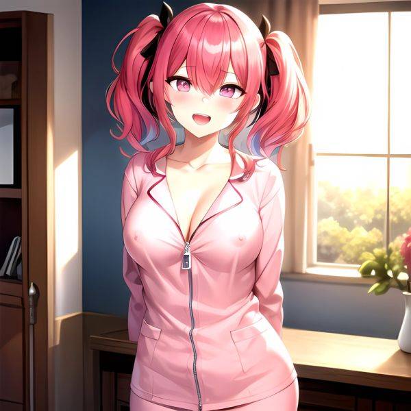 Han Juri 1girl Blush Breasts Breasts Apart Collarbone Hair Over One Eye Large Breasts Long Sleeves Multicolored Hair Navel Nippl, 1827363672 - AIHentai - aihentai.co on pornsimulated.com