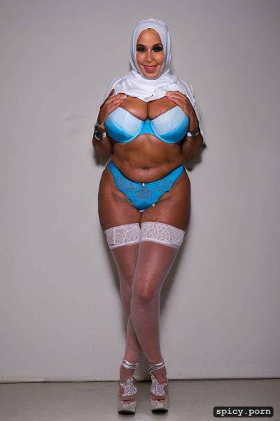 Botomless, light color hijab oiled body blue lace leg s bride garters botomleess - spicy.porn on pornsimulated.com