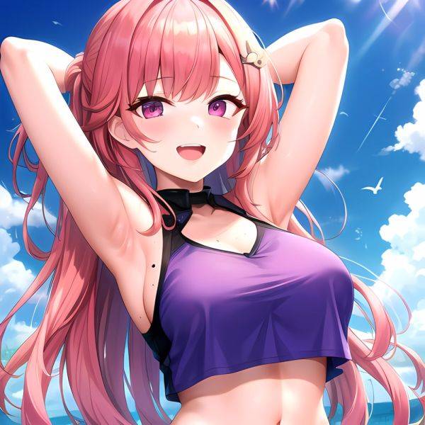 1girl D Absurdres Armpits Arms Behind Head Azur Lane Blush Breasts Bremerton Azur Lane Crop Top Highres Large Breasts Looking, 1607615789 - AIHentai - aihentai.co on pornsimulated.com
