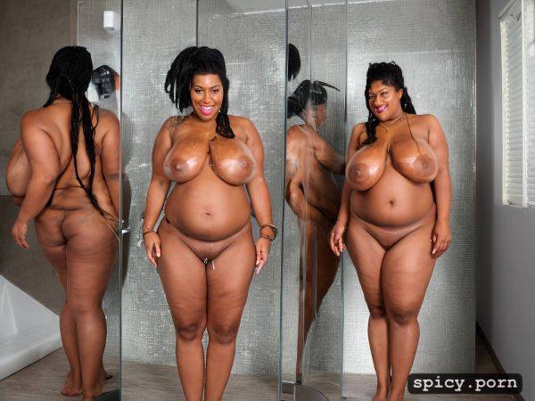 Chubby woman, full nudity, round small overstuffed belly, very detailed pussy - spicy.porn on pornsimulated.com