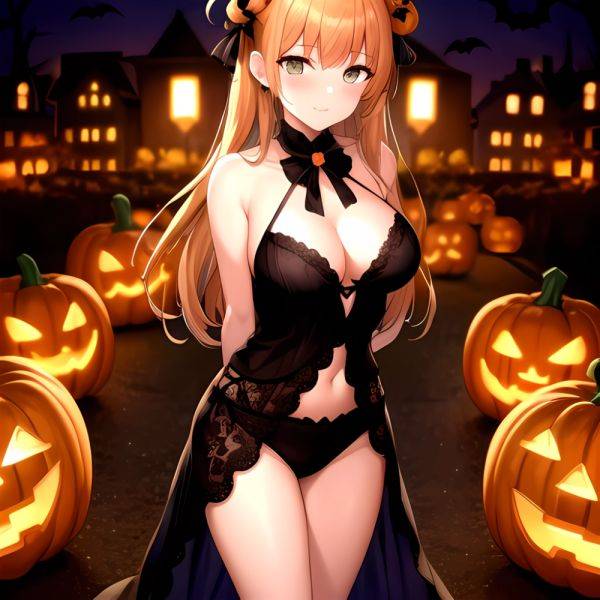 1girl Solo Sexy Outfit Halloween Pumpkins Standing Arms Behind Back, 1493815574 - AIHentai - aihentai.co on pornsimulated.com