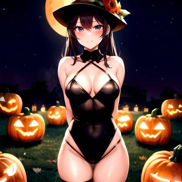 1girl Solo Sexy Outfit Halloween Pumpkins Standing Arms Behind Back, 892578194 - AIHentai - aihentai.co on pornsimulated.com