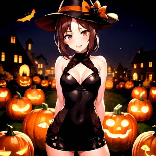 1girl Solo Sexy Outfit Halloween Pumpkins Standing Arms Behind Back, 1201459746 - AIHentai - aihentai.co on pornsimulated.com