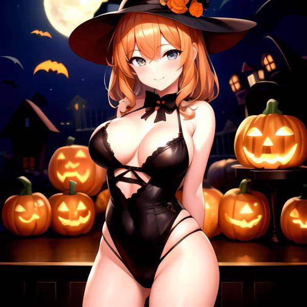 1girl Solo Sexy Outfit Halloween Pumpkins Standing Arms Behind Back, 2522644150 - AIHentai - aihentai.co on pornsimulated.com