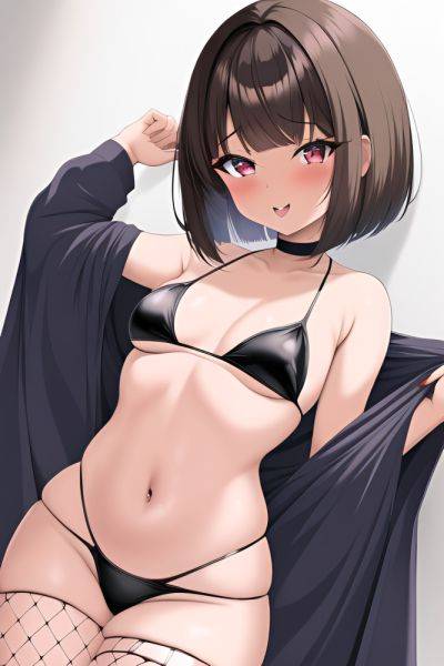 Anime Busty Small Tits 60s Age Ahegao Face Brunette Bobcut Hair Style Dark Skin Dark Fantasy Strip Club Front View On Back Fishnet - AI Hentai - aihentai.co on pornsimulated.com