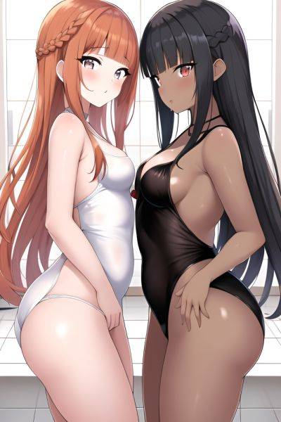 Anime Busty Small Tits 60s Age Seductive Face Ginger Braided Hair Style Dark Skin Black And White Shower Side View T Pose Teacher - AI Hentai - aihentai.co on pornsimulated.com