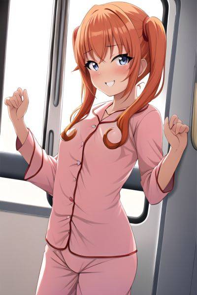 Anime Muscular Small Tits 70s Age Happy Face Ginger Pigtails Hair Style Light Skin Soft + Warm Train Close Up View On Back Pajamas - AI Hentai - aihentai.co on pornsimulated.com