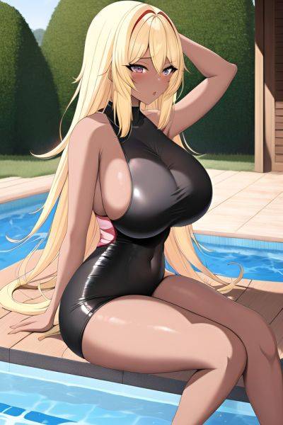 Anime Skinny Huge Boobs 40s Age Ahegao Face Blonde Bangs Hair Style Dark Skin Comic Pool Side View Plank Goth 3662371012151305000 - AI Hentai - aihentai.co on pornsimulated.com