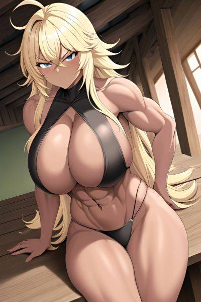 Anime Muscular Huge Boobs 80s Age Serious Face Blonde Messy Hair Style Dark Skin Dark Fantasy Cave Front View Plank Teacher 3662398072530099300 - AI Hentai - aihentai.co on pornsimulated.com