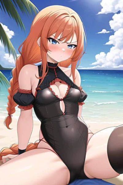Anime Busty Small Tits 70s Age Serious Face Ginger Braided Hair Style Light Skin Painting Beach Side View Spreading Legs Goth 3662448321547084984 - AI Hentai - aihentai.co on pornsimulated.com