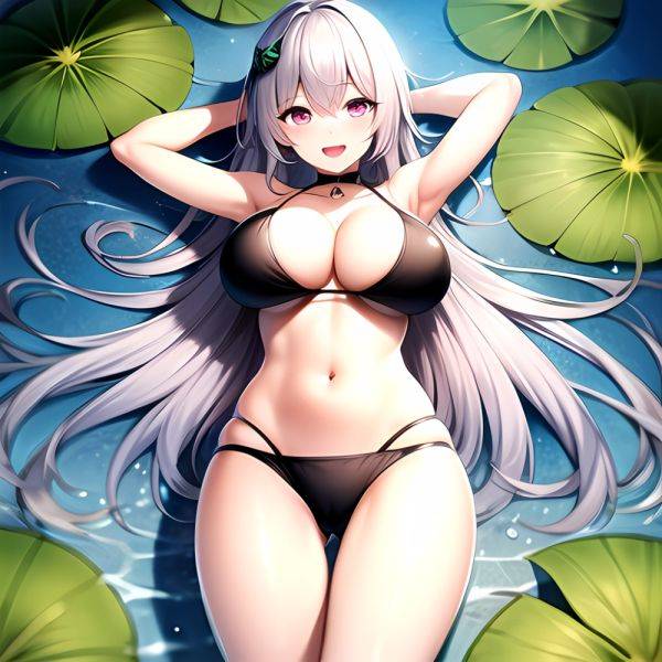 1girl D Bare Arms Bare Shoulders Bikini Black Bikini Breasts Bug Butterfly Butterfly Hair Ornament Choker Cleavage Feet Out Of, 3146517820 - AI Hentai - aihentai.co on pornsimulated.com