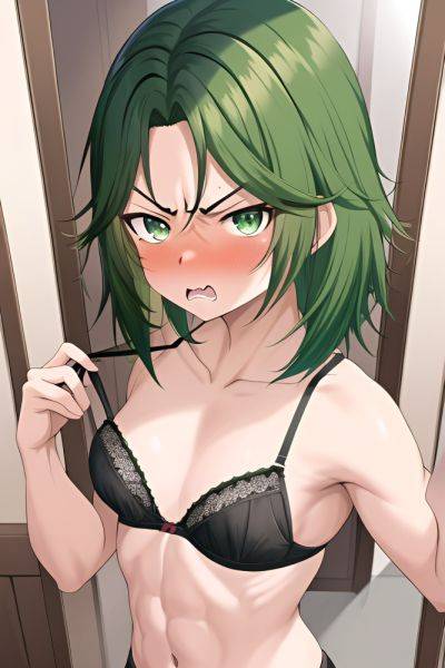 Anime Muscular Small Tits 30s Age Angry Face Green Hair Slicked Hair Style Dark Skin Mirror Selfie Forest Close Up View Straddling Bra 3662896718240516025 - AI Hentai - aihentai.co on pornsimulated.com