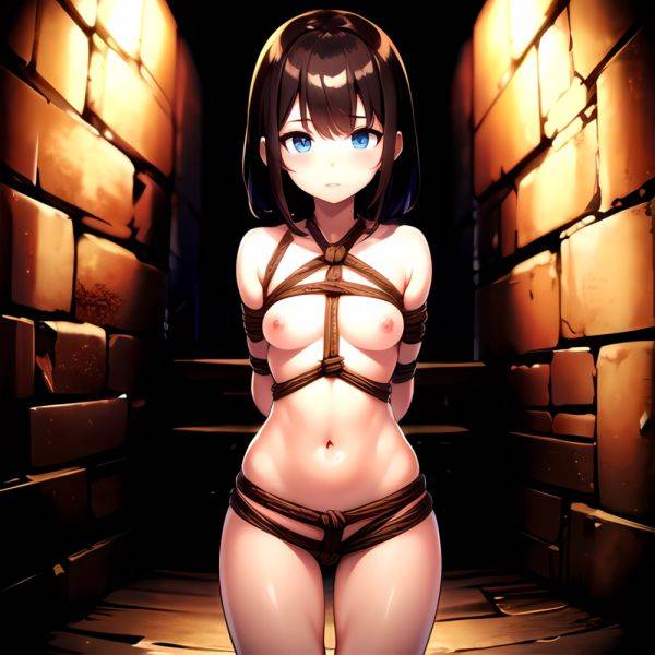 1girl Solo BDSM Tied Up Rope Dungeon Cave Naked Pov Blue Eyes Arms Behind Back Masterpiece High Quality, 2467121542 - AI Hentai - aihentai.co on pornsimulated.com