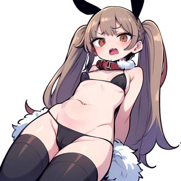 Minegumo Kancolle 1girl Animal Ears Bikini Braid Brown Eyes Cloud Hair Ornament Fake Animal Ears Fur Collar Fur Cuffs Light, 3329520015 - AI Hentai - aihentai.co on pornsimulated.com