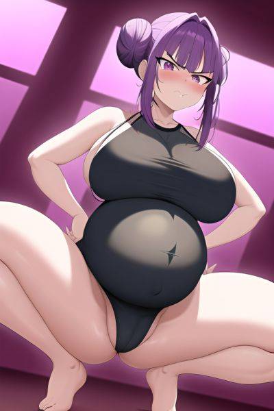 Anime Pregnant Huge Boobs 40s Age Angry Face Purple Hair Hair Bun Hair Style Light Skin Cyberpunk Desert Front View Squatting Pajamas 3663248473965865770 - AI Hentai - aihentai.co on pornsimulated.com