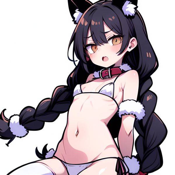 Minegumo Kancolle 1girl Animal Ears Bikini Braid Brown Eyes Cloud Hair Ornament Fake Animal Ears Fur Collar Fur Cuffs Light, 3710374297 - AI Hentai - aihentai.co on pornsimulated.com