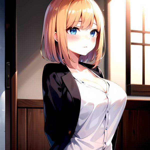 1girl Blonde Hair Blue Eyes Blush Breasts Go Toubun No Hanayome Miku Day Nakano Miku Arms Behind Back, 128163626 - AI Hentai - aihentai.co on pornsimulated.com