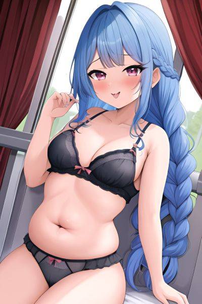 Anime Chubby Small Tits 80s Age Ahegao Face Blue Hair Braided Hair Style Dark Skin Soft + Warm Bus Front View On Back Lingerie 3663635021946740233 - AI Hentai - aihentai.co on pornsimulated.com