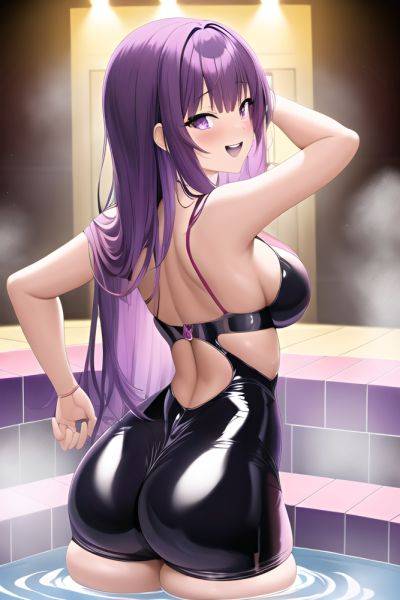 Anime Busty Small Tits 40s Age Laughing Face Purple Hair Bangs Hair Style Dark Skin Crisp Anime Stage Back View Bathing Latex 3663723927769362671 - AI Hentai - aihentai.co on pornsimulated.com