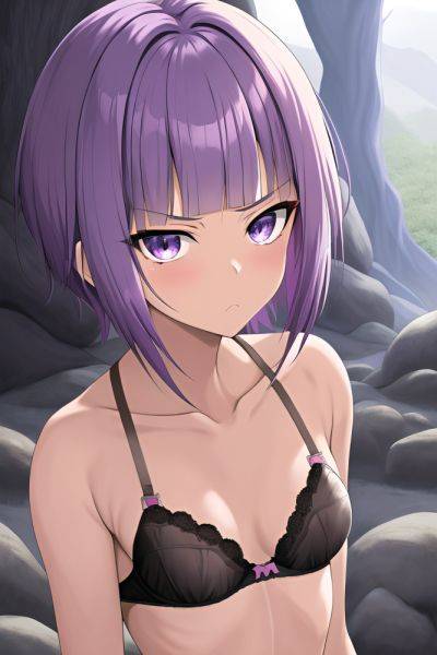 Anime Skinny Small Tits 50s Age Serious Face Purple Hair Pixie Hair Style Dark Skin Soft Anime Cave Close Up View Cumshot Bra 3663781909243587192 - AI Hentai - aihentai.co on pornsimulated.com