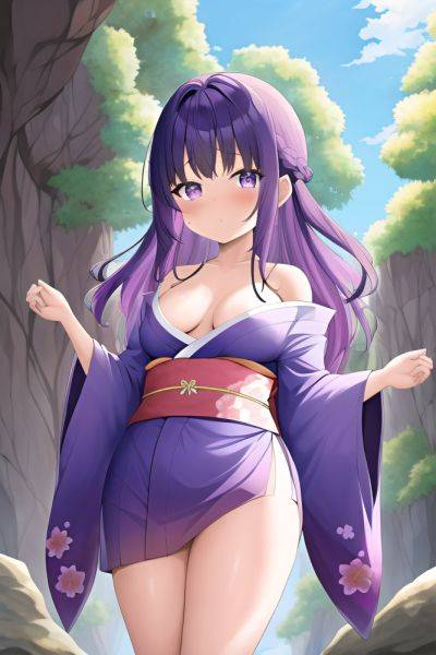 Anime Chubby Small Tits 20s Age Shocked Face Purple Hair Bangs Hair Style Dark Skin Watercolor Cave Close Up View T Pose Kimono 3663789642903516284 - AI Hentai - aihentai.co on pornsimulated.com