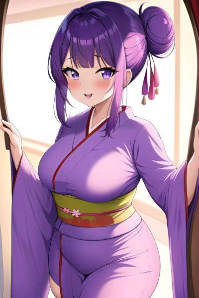 Anime Chubby Small Tits 60s Age Ahegao Face Purple Hair Hair Bun Hair Style Light Skin Crisp Anime Hospital Close Up View Yoga Kimono 3663832163767290036 - AI Hentai - aihentai.co on pornsimulated.com