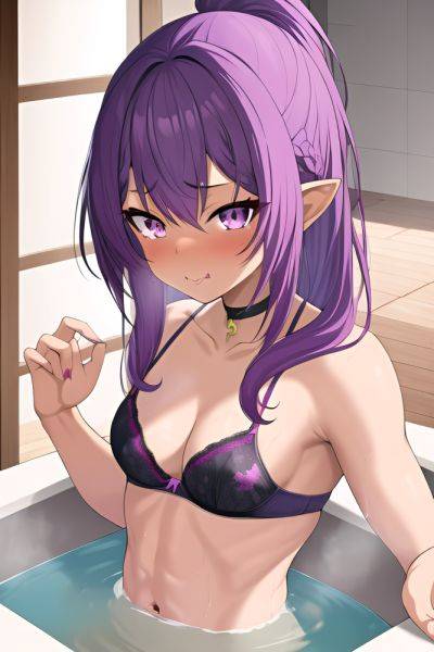Anime Muscular Small Tits 70s Age Ahegao Face Purple Hair Slicked Hair Style Dark Skin Painting Party Front View Bathing Bra 3663913338650567808 - AI Hentai - aihentai.co on pornsimulated.com