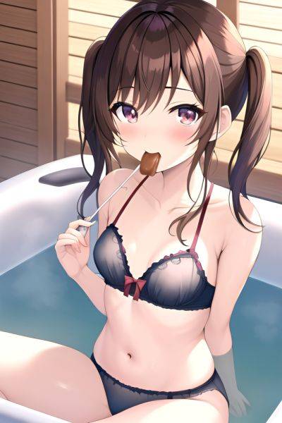 Anime Skinny Small Tits 40s Age Happy Face Brunette Pigtails Hair Style Light Skin Skin Detail (beta) Hot Tub Close Up View Eating Lingerie 3663959724297966571 - AI Hentai - aihentai.co on pornsimulated.com