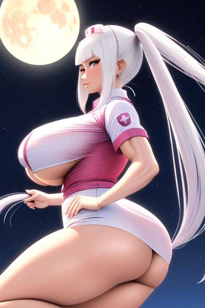 Anime Muscular Huge Boobs 70s Age Seductive Face White Hair Pigtails Hair Style Light Skin 3d Moon Side View Jumping Nurse 3664272825254721013 - AI Hentai - aihentai.co on pornsimulated.com