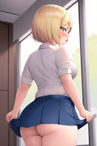 Anime Chubby Small Tits 20s Age Angry Face Blonde Bobcut Hair Style Light Skin Crisp Anime Office Back View Jumping Mini Skirt 3664624582909561571 - AI Hentai - aihentai.co on pornsimulated.com