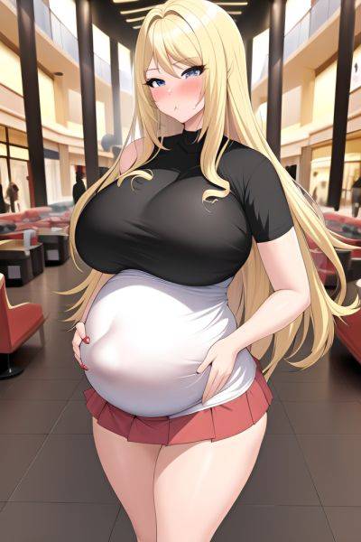 Anime Pregnant Huge Boobs 30s Age Pouting Lips Face Blonde Straight Hair Style Light Skin Illustration Mall Back View Working Out Mini Skirt 3664698026851306779 - AI Hentai - aihentai.co on pornsimulated.com